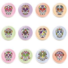 骷髏頭水晶玻璃冰箱貼時光寶石磁性創意白板貼紙家居裝飾品25mm