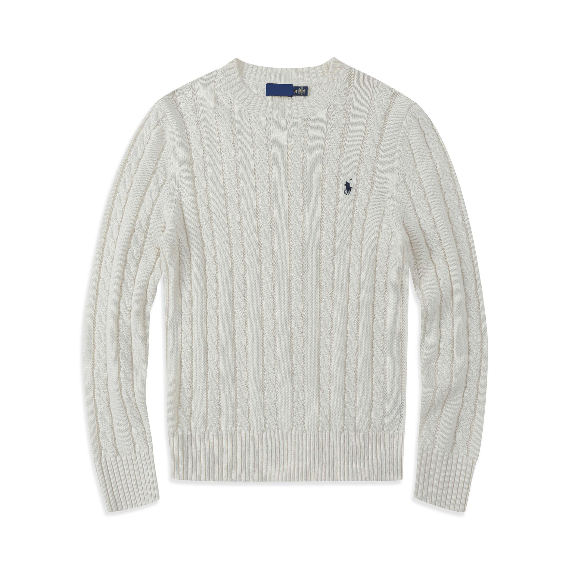 Foreign trade autumn and winter men's casual sweater with pony design, cable knit, embroidered round neck, long sleeve knitwear wholesale