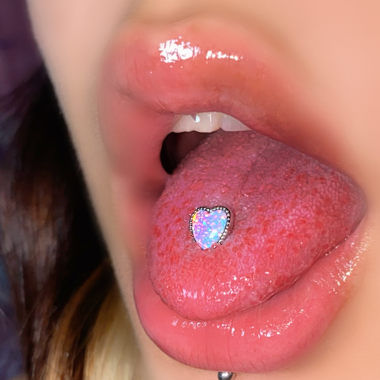 Labret stud lip piercing jewelry styling detail