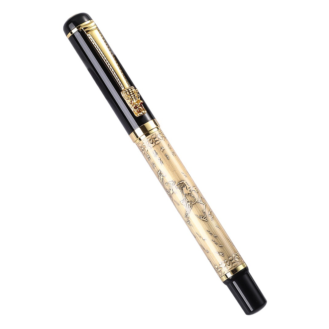 Ocho juntu firma pluma grifo regalo de negocios de bronce alivio publicidad bolígrafo letras firma de metal pluma