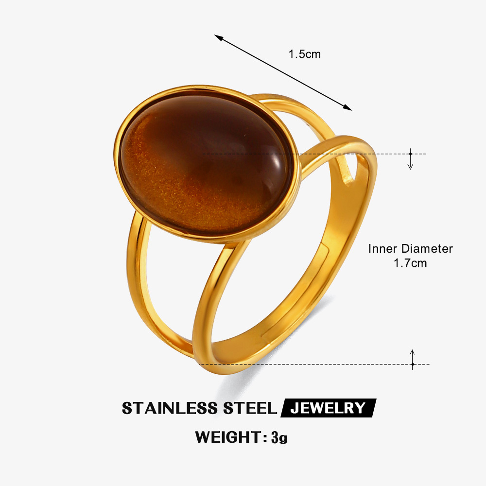 Bague Homme Géométrique Ovale En Acier Inoxydable Et Résine_voghion.com
