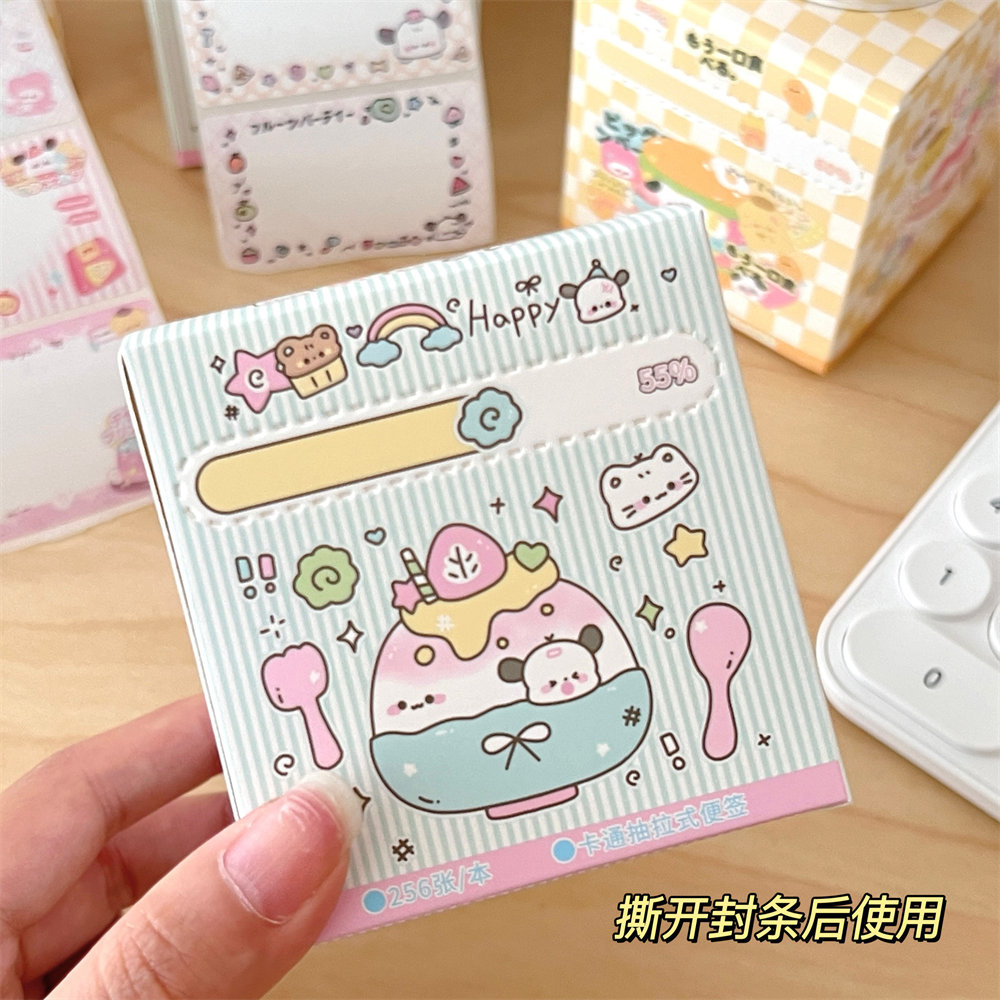 Nuevas notas adhesivas creativas, pegatinas de mensajes de corazón de niña linda, pegatinas de oficina de alto valor, notas adhesivas de dibujos animados al por mayor