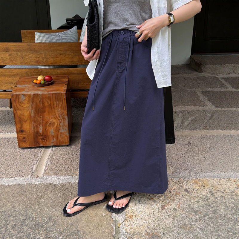 Trendy [Summer White Night] Hip-Covering, Slimming, Casual Workwear High-Waisted Slit Skirt for Women, New Summer Style 81197