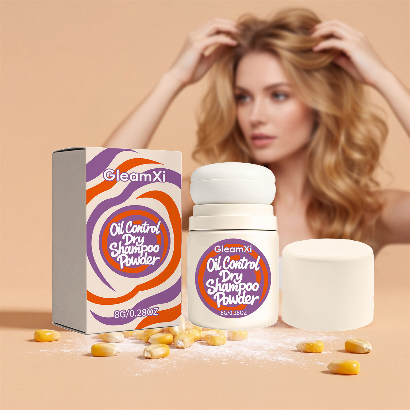 Gleamxi Oil Control Dry Hair Powder: Refreshes Hair, Controls Oil, Adds Volume and a Airy Feel, Convenient for Daily Care
