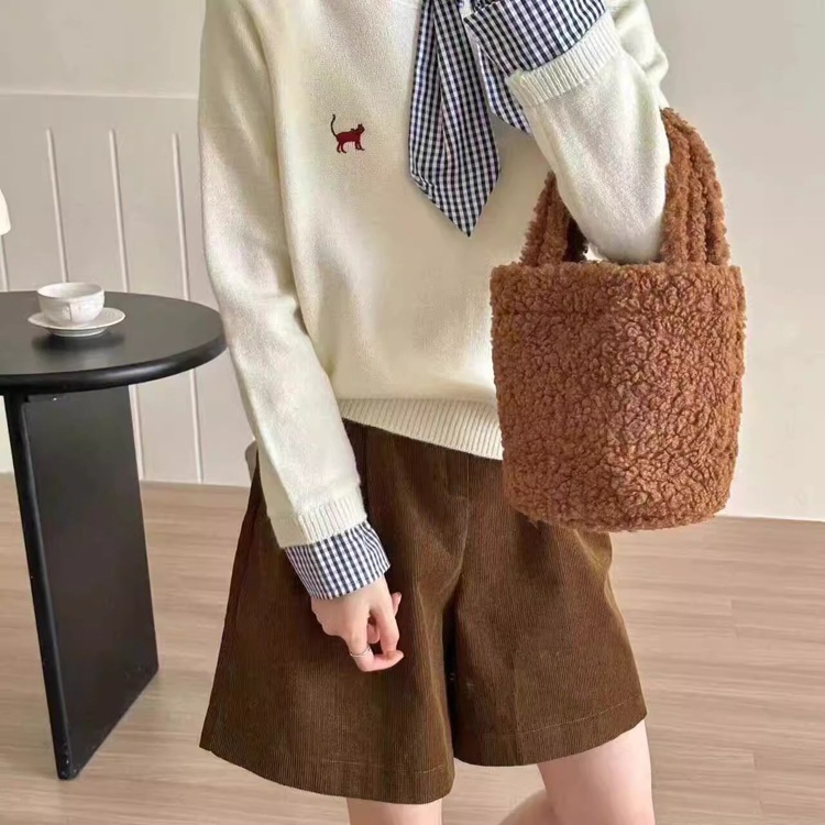 慵懒风燕麦色毛衣女2025秋冬洋气毛绒保暖高级感针织宽松套头上衣|undefined