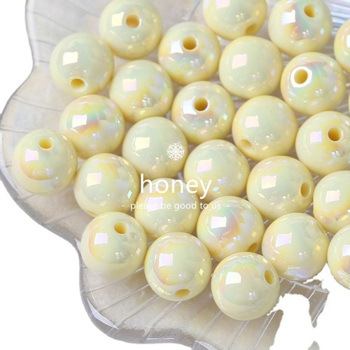 16 cards 8 uv plated colorful shell beads acrylic loose beads diy bracelet mobile phone chain beaded head rope car hanging accessories