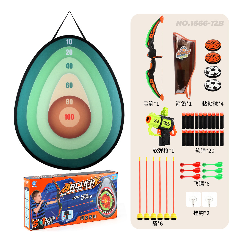 Ocio infantil indoor y exterior tiro con arco y flecha objetivo competición deportiva dardo velcro juguetes deportivos