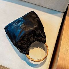高級醋酸新中式暗黑竹影復古竹節包包手提F.Gren浮綠原創配旗袍