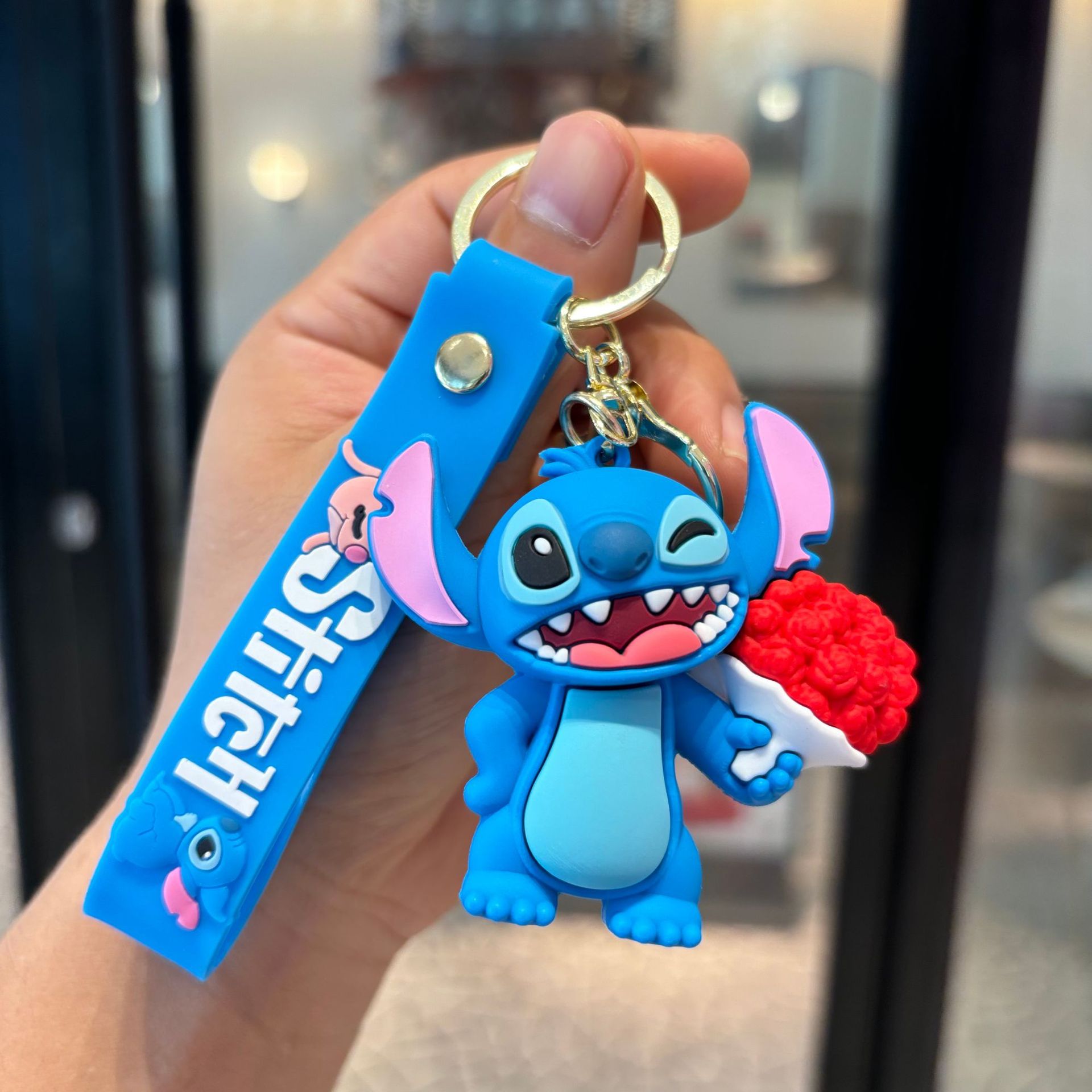 Caricatura de dibujos animados Steele Keychain PVC PVC Colgante de muñeca de goma blanda Lovely couple Keychain Baby Grab Machine Regalo