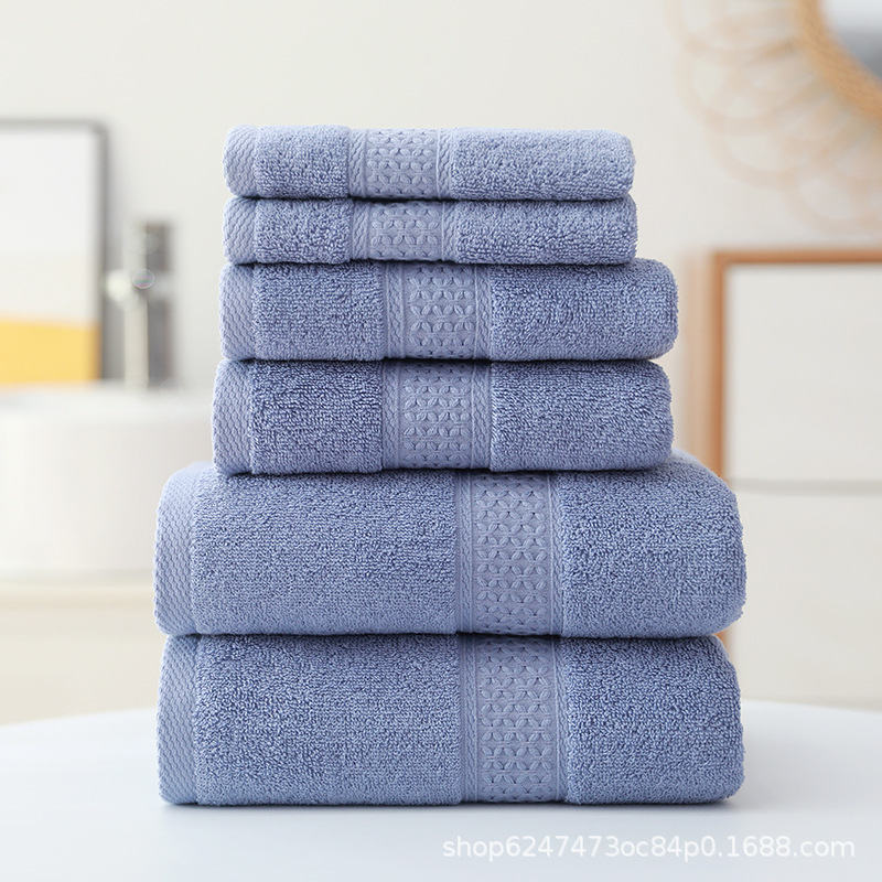 Pure Cotton Towel, Bath Towel, Square Towel, 100% Cotton Temu Popular Model, Soft, Water-Absorbent and Not Easy to Shed, Three-Piece Set, 12 Colors