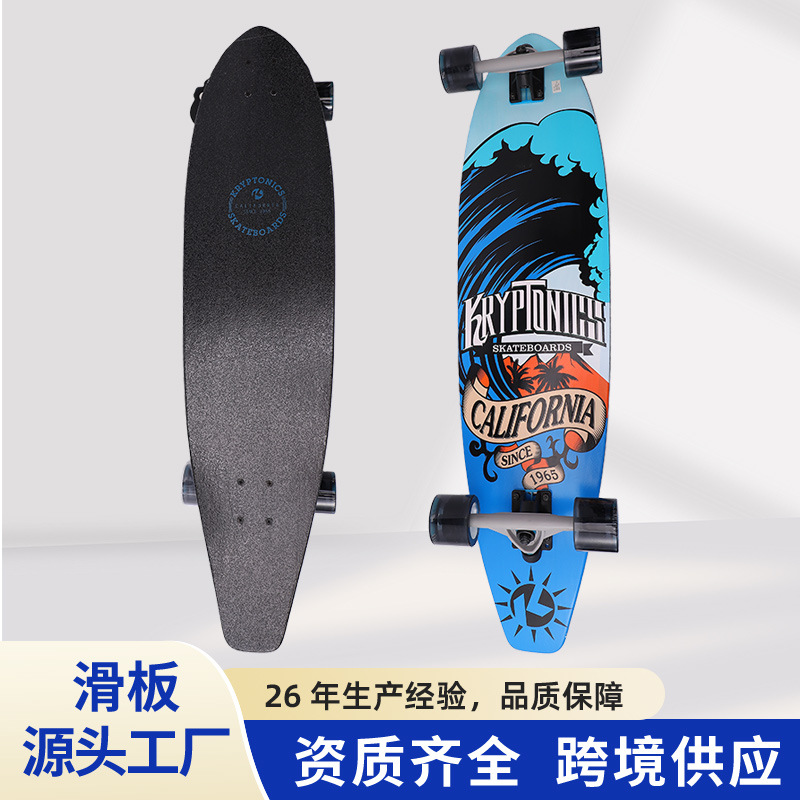 Ready-Made Street Commuting Small Fish Board for Men, Women, Adults and Children, Four-Wheel Skateboard, Maple Wood Land Surfboard, Cross-Border Supply