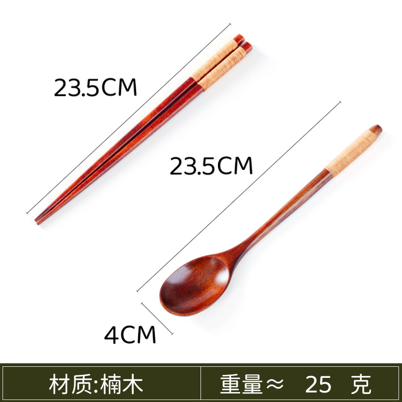 피비 반원형 손잡이 카키색 스푼과 젓가락