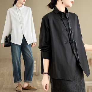 Real shot spot national fashion long sleeve solid color shirt spring and summer new retro pan loose personality shirt top