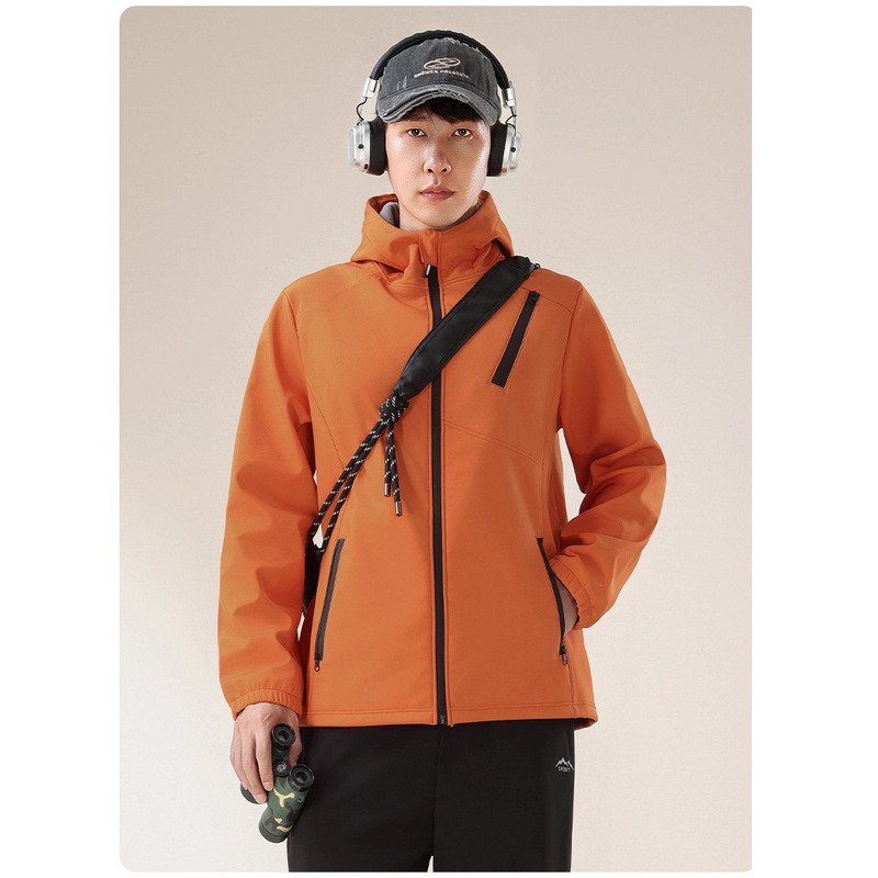 [Essential for Outdoor Mountaineering] Adventure Horse Winter Fashion Hooded Winter Velvet Soft Shell Jacket-833