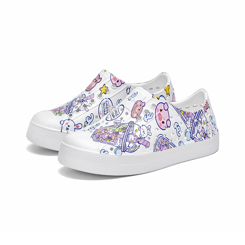 Agujero zapatos de verano niños niñas zapatos de playa lindo de dibujos animados Botas de lluvia padre-hijo antideslizante sandalias impermeables
