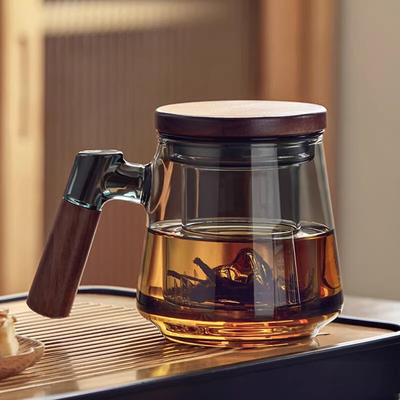 Tea Water Separation Tea Cup Men's Office Tea Ceremony Tea Cup Personal Japanese Glass High-End Water Cup