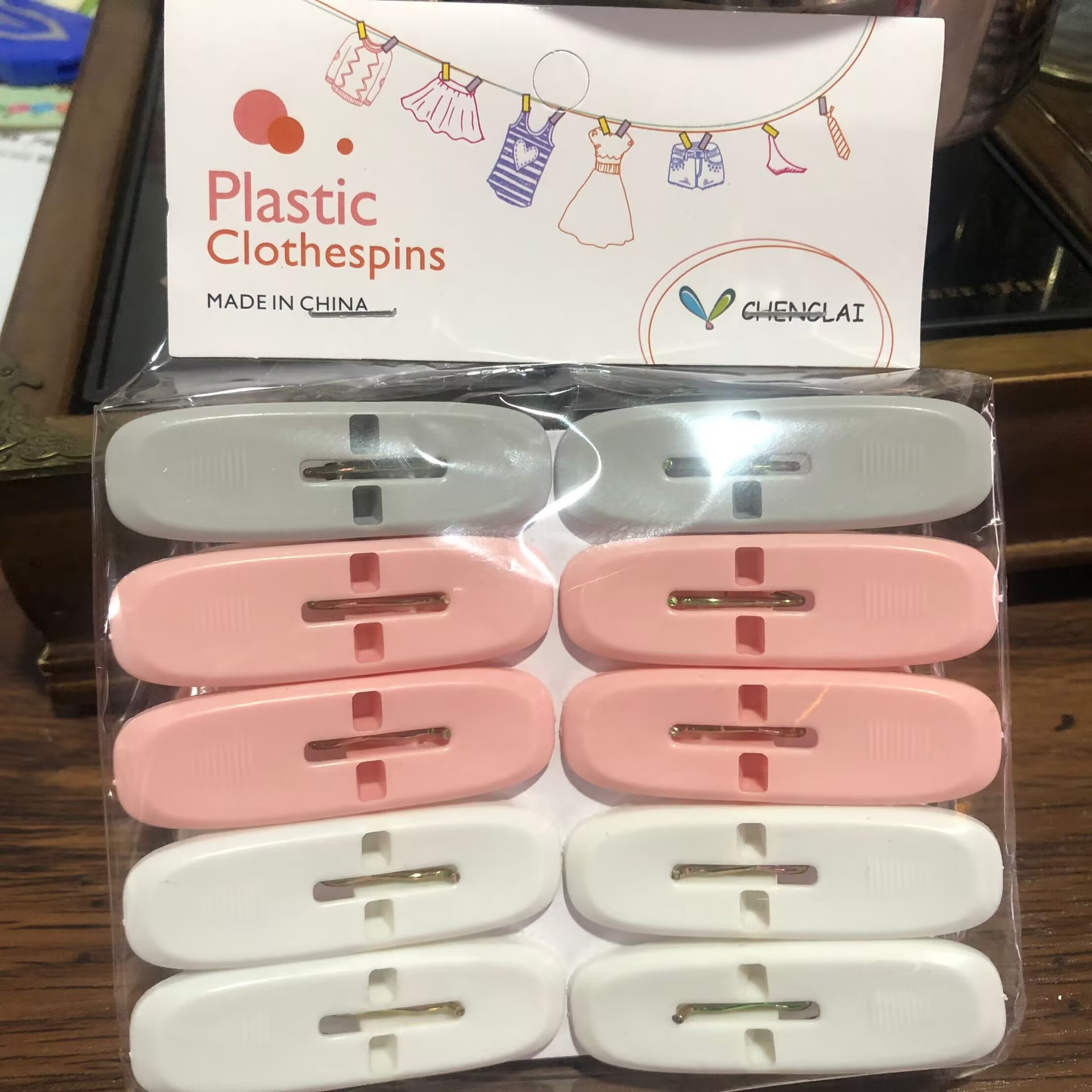 10 piezas de pinzas de plástico para ropa, pinzas de resorte, pinzas de ropa antideslizantes para el balcón del dormitorio, clips de fijación de ropa interior colorida, modelos de comercio exterior