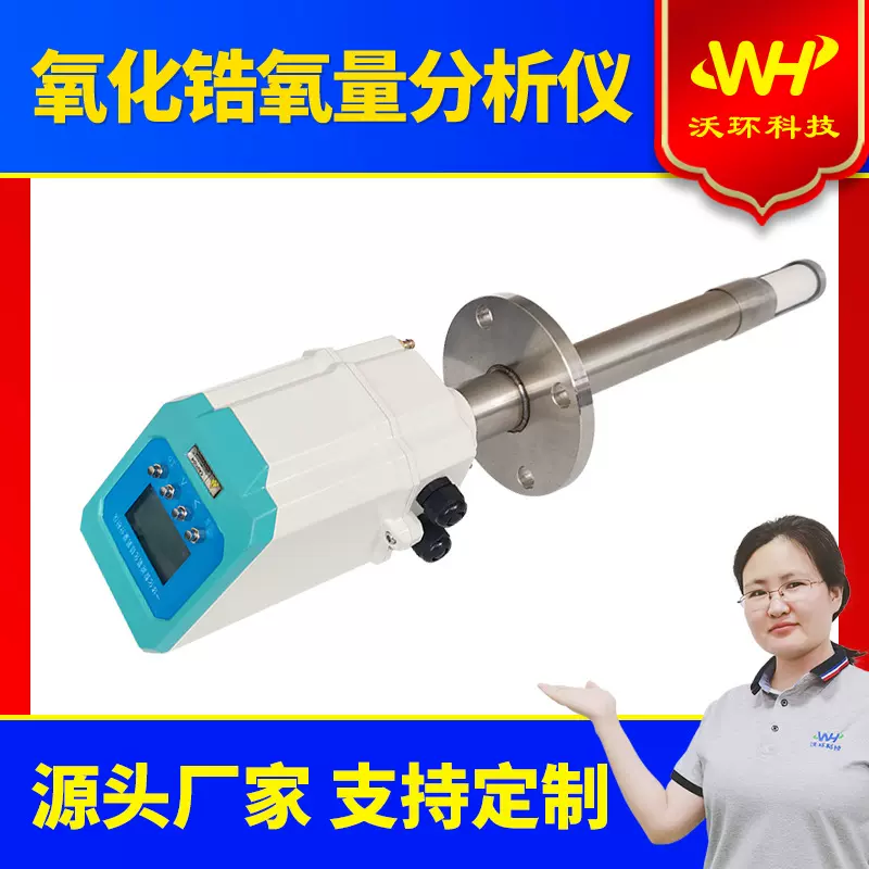 氧化锆氧量分析仪烟道氧量检测氧量计氧气浓度检测仪直插式氧探头