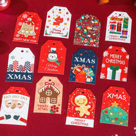 跨境货源圣诞节立体贺卡通吊牌圣诞树装饰设计彩色图案卡片系列