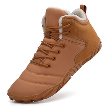 跨境户外雪地靴男冬季靴子防滑加绒保暖厚底赤足五指鞋休闲棉鞋男
