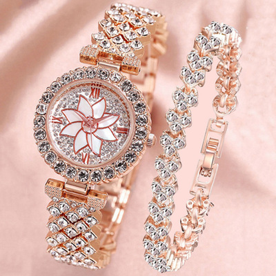 Foreign trade Cross border Explosive money Diamond Bracelet watch Manufactor Direct selling Small fragrant wind Full bore Two suit lady quartz Female watch