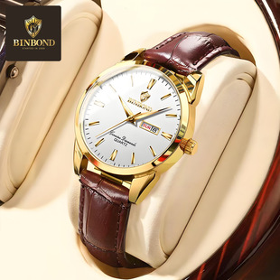 BINBOND Binbang watches a generation of hot double calendar waterproof couple watches non-mechanical watches women