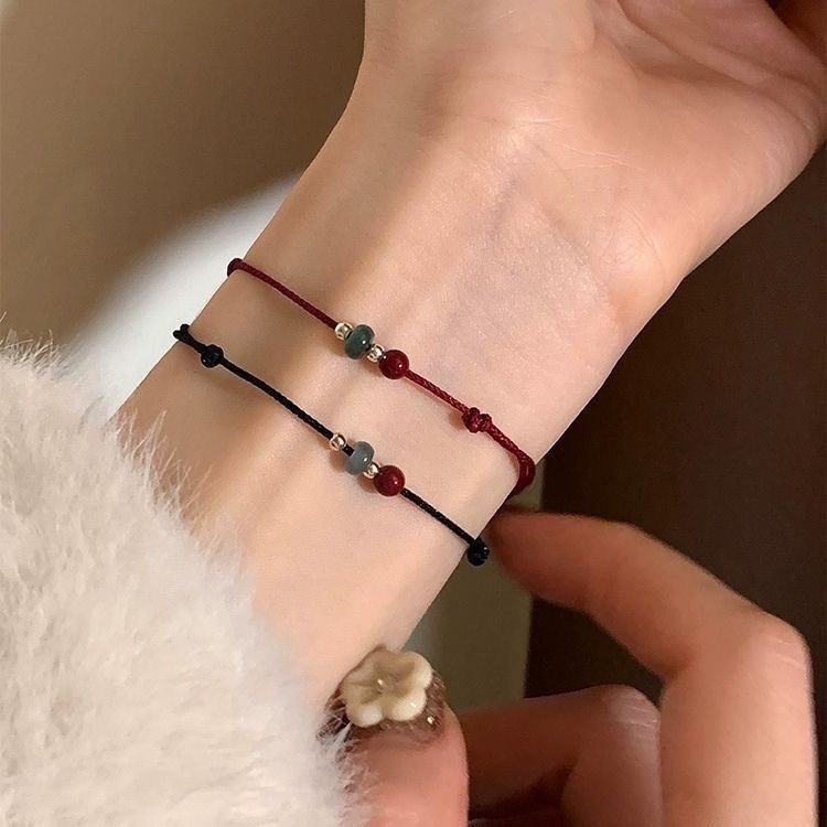 Little Red Riding Book with Niche Ins Woven Transfer Cinnabar Simple Bracelet Couple Holiday Girlfriend Gift