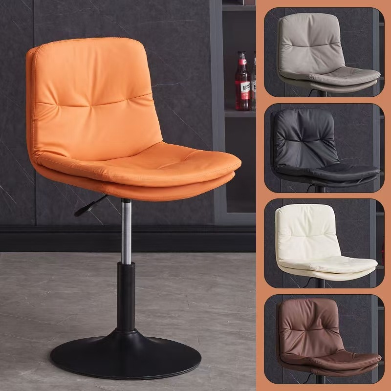 Silla de bar nórdica, respaldo moderno y simple, silla de bar de lujo, elevación y cajero giratorio, taburetes de bar altos. image 19
