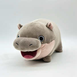 跨境moo deng hippo plush泰国考丘小矮河马侏儒河马毛绒公仔玩偶