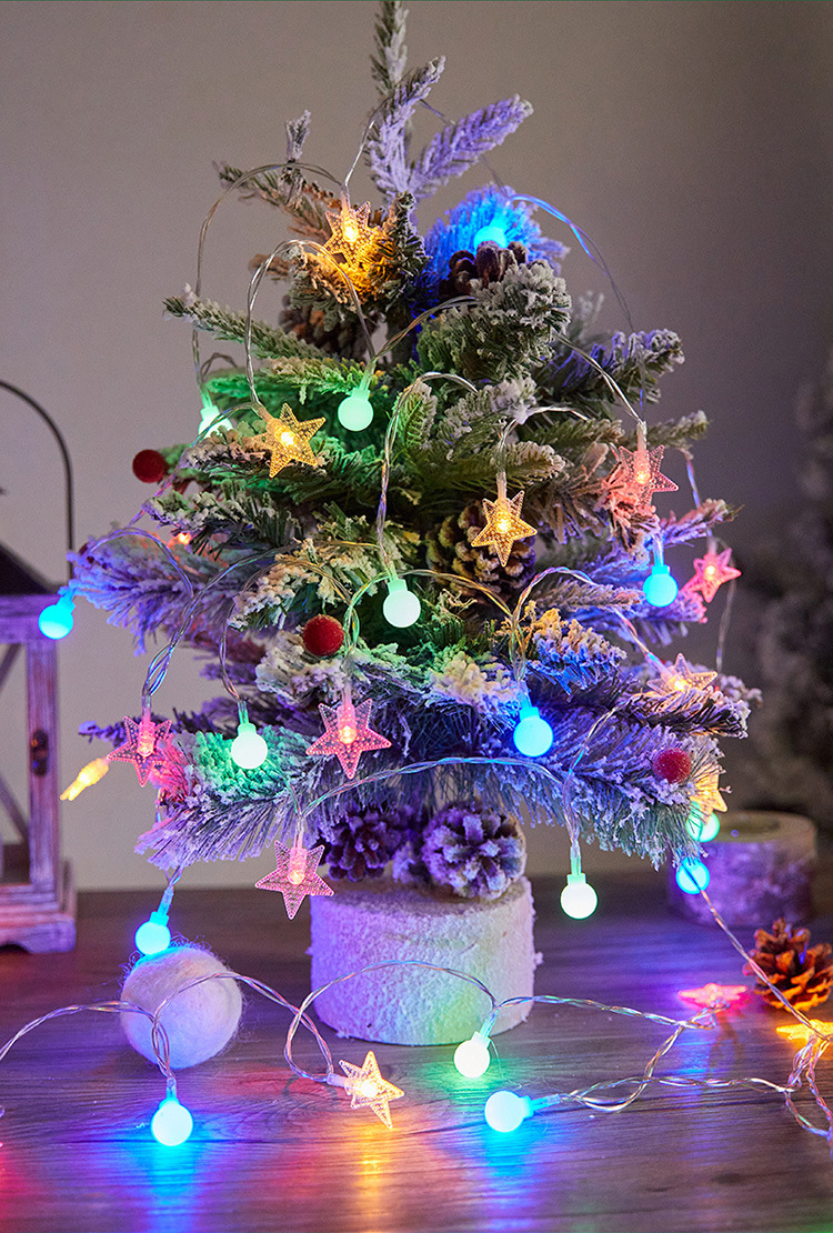 Plastic Material Christmas Festival Snowflake Pattern Christmas Cute Romantic Snowflake Plastic Christmas Family Gathering Party String Lights