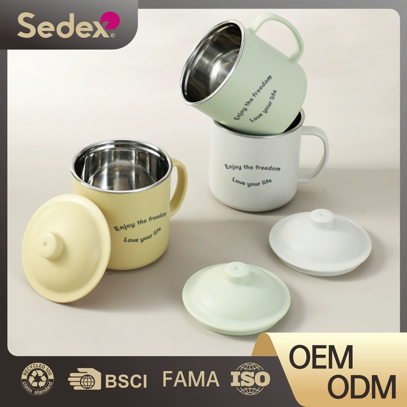 Трансграничная 304 из нержавеющей стали кружка с высоким значением офисного работника водяная чашка портативная чашка с ручкой домашнего рта чашка оптом