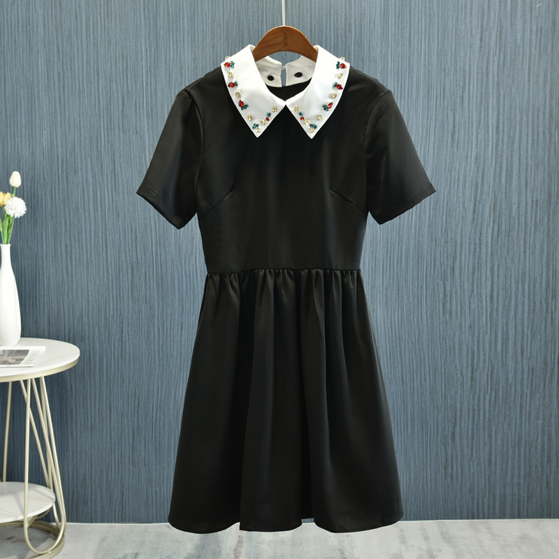 法式高档小众中长裙翻领夏季连衣裙气质高级南油高端女装批发货源