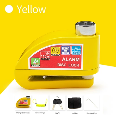 motorcycle disc brake lock electric: Motorcycle Lock - yellow