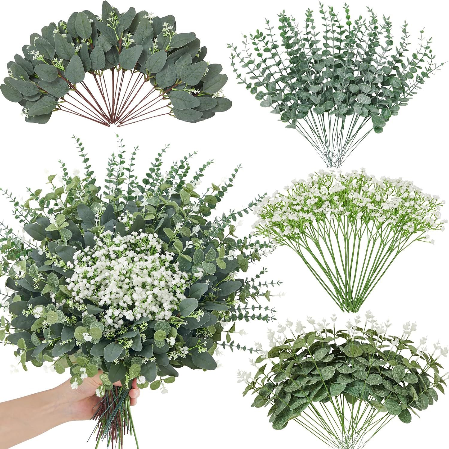 Cross-Border Artificial Eucalyptus Flowers for Weddings, Bridal B