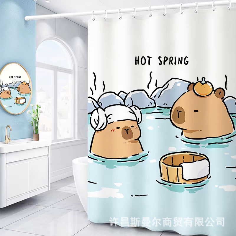 Taobao Little Red Riding Book Hot Sale Ins Style Bathroom Polyester Waterproof Mildew Proof Shower Curtain Designable Size Graphics Taobao Little Red Riding Book Hot Sale Ins Style Bathroom Polyester Waterproof Mildew Proof Shower Curtain Designable Size Graphics