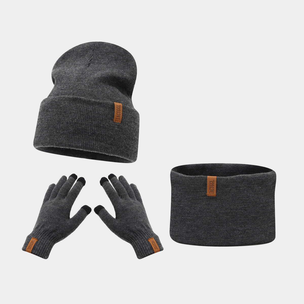 Winter Strickset Für Damen Und Herren Mit Lederpatch Mütze Schal_voghion.com