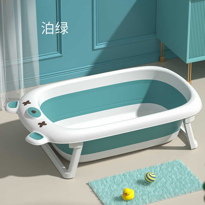 Bebé sensible a la temperatura plegable bañera de dibujos animados bebé bañera de gran tamaño niños baño cubo transfronterizo Amazon