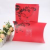 Classic box, red scarf, folding linen bag, Birthday gift