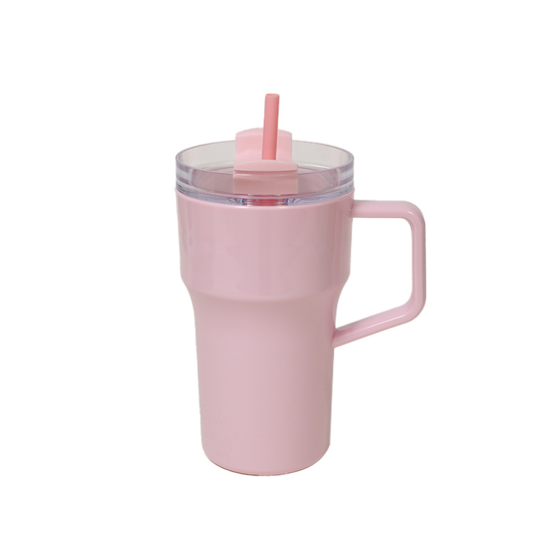 Fábrica directa para el nuevo 22oz taza de automóvil de plástico con mango de taza de agua portátil cariñosa taza de paja