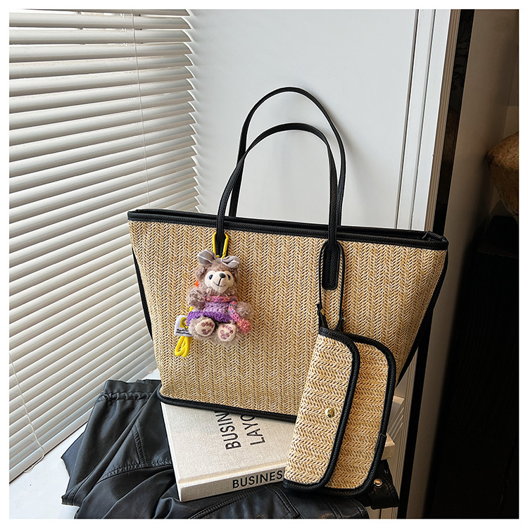 Bolso de gran capacidad para mujer 2025 verano nueva moda tejida bolso de axila de un solo hombro bolso de viaje casual image 10
