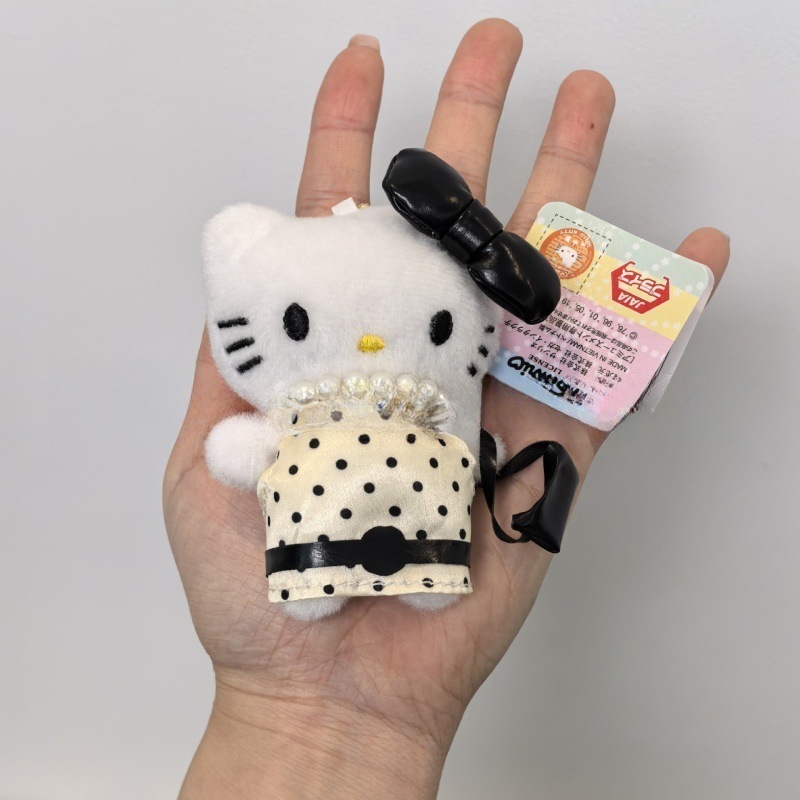 黑色草帽kitty帽宝宝挂件爱心扣公仔玩偶可爱赫本风挂饰钥匙扣|undefined