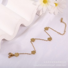 跨境饰品不锈钢实心花脚链情侣西域风情高级精致脚饰批发工厂直销