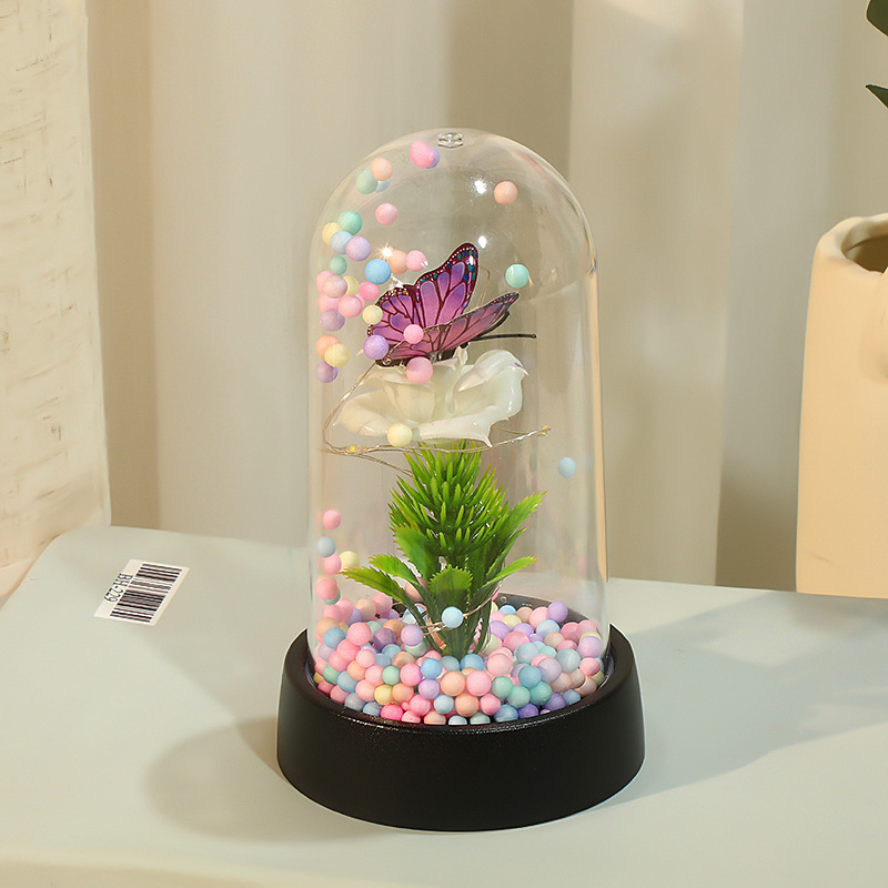ロマンチックなバレンタインデー520告白プレゼント誕生日プレゼントシミュレーション花led発光蝶金箔花飾り|undefined