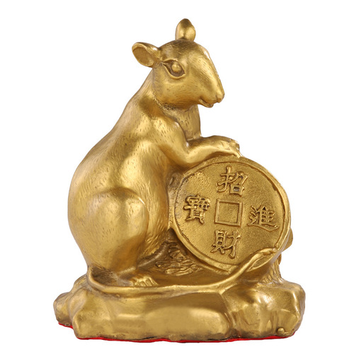 Brass zodiac ornaments, entrance hall ornaments, rabbit, rat, dragon, rooster, sheep, cow, tiger, horse, rooster, snake, pig, monkey, metal crafts