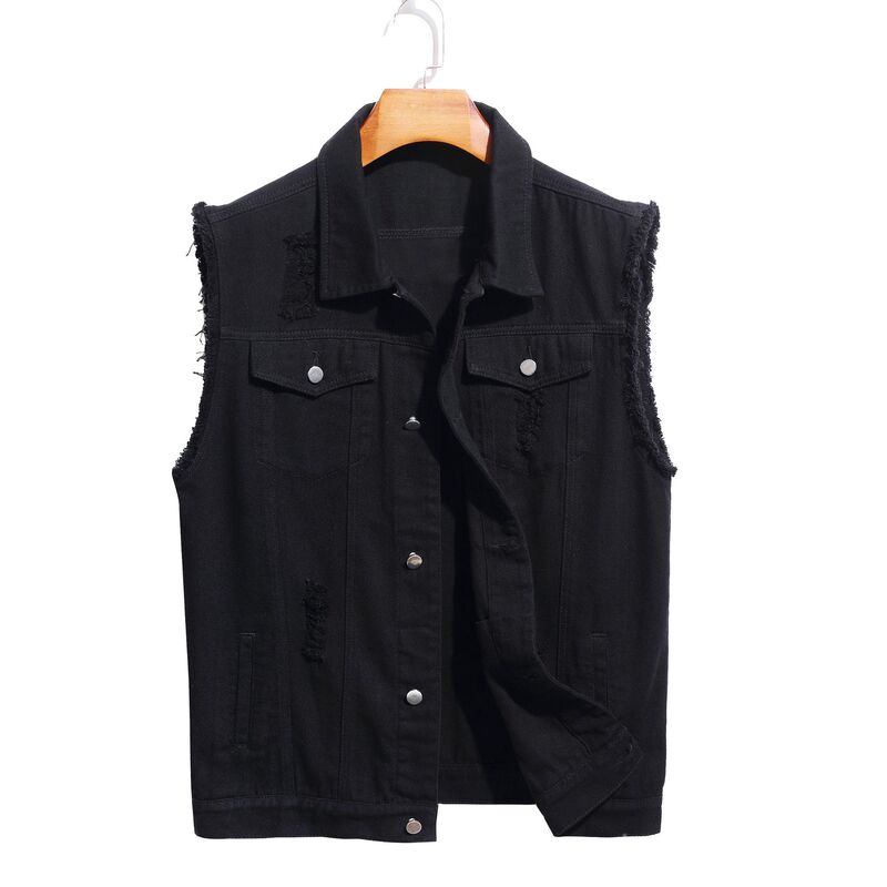 Black Denim Jacket 2025 Spring & Fall New European and American Export Export Classic Fashion Trendy Black Vest in Stock