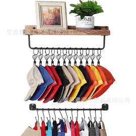 亚马逊跨境新款多功能挂杆简约铁艺衣服帽子收纳杆带挂钩毛巾架