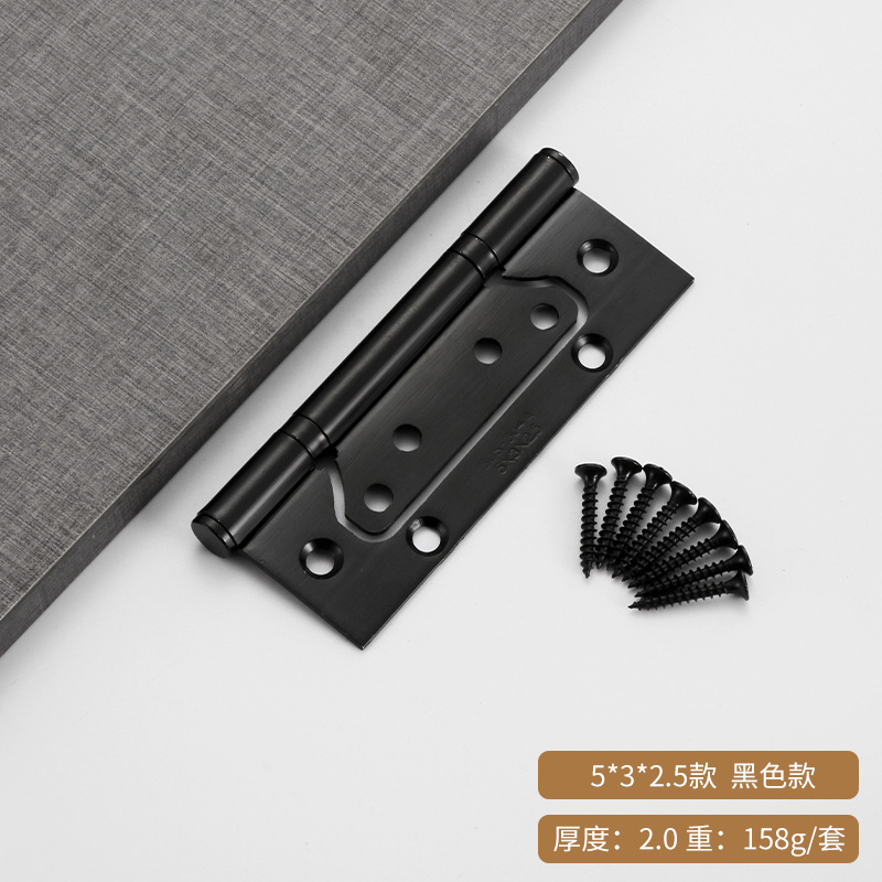 304 ステンレス鋼義母ヒンジ黒部屋木製ドアヒンジスロットなし肥厚 4inch 5inch 義母ヒンジドアストッパー|undefined