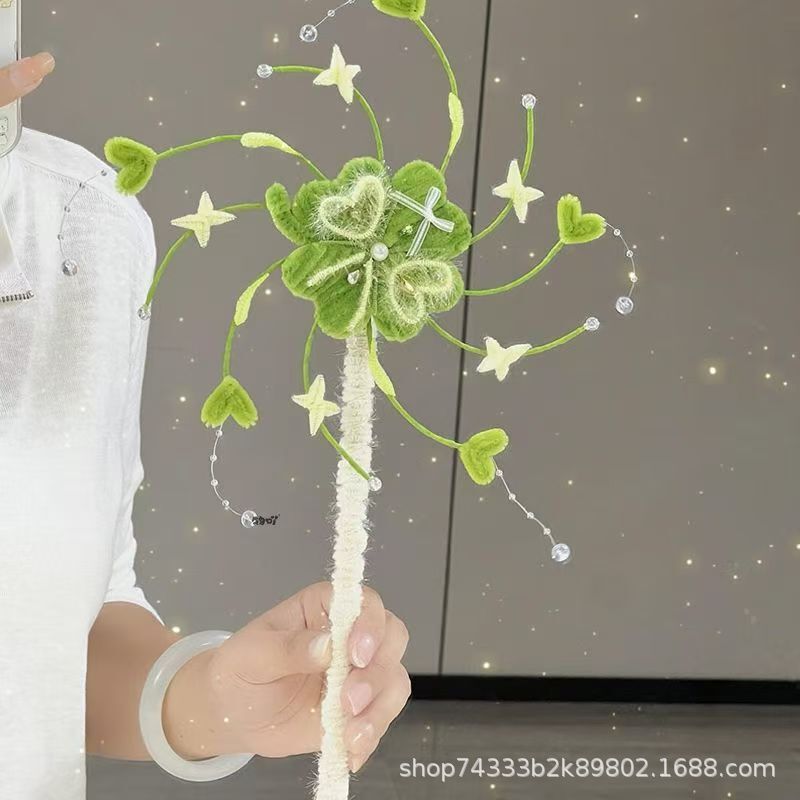 diy幸运四叶草蝴蝶扭扭手工风车氛围材料创意送闺蜜朋友礼物女友|undefined