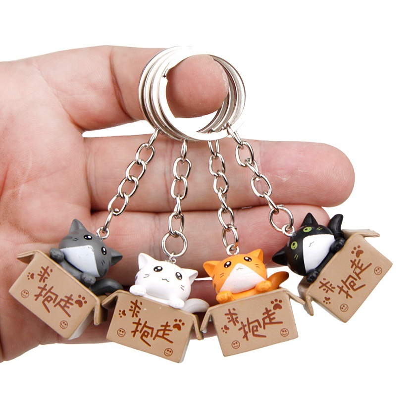 Lindo gato de dibujos animados llavero colgante creativo personalizado promoción actividad pequeño regalo puesto suministro al por mayor