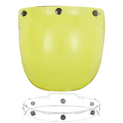 Lens with Frame Bubble Mirror: Motorcycle Safety Supplies - light-yellow-film-with-transparent-bracket